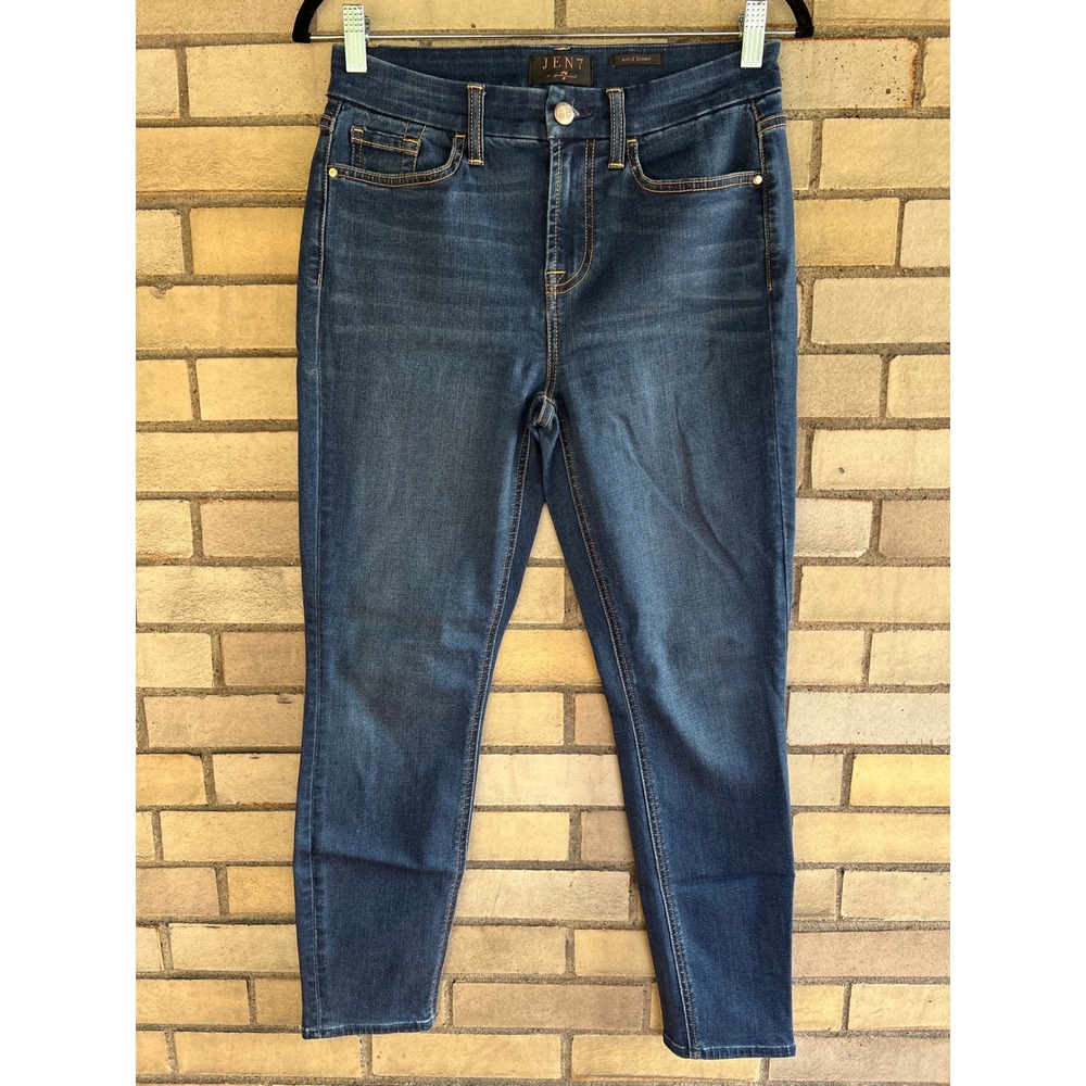 Jen7 by 7 For All Mankind Ankle Skinny Jeans Dark Wash Blue Stretch Denim Size 4